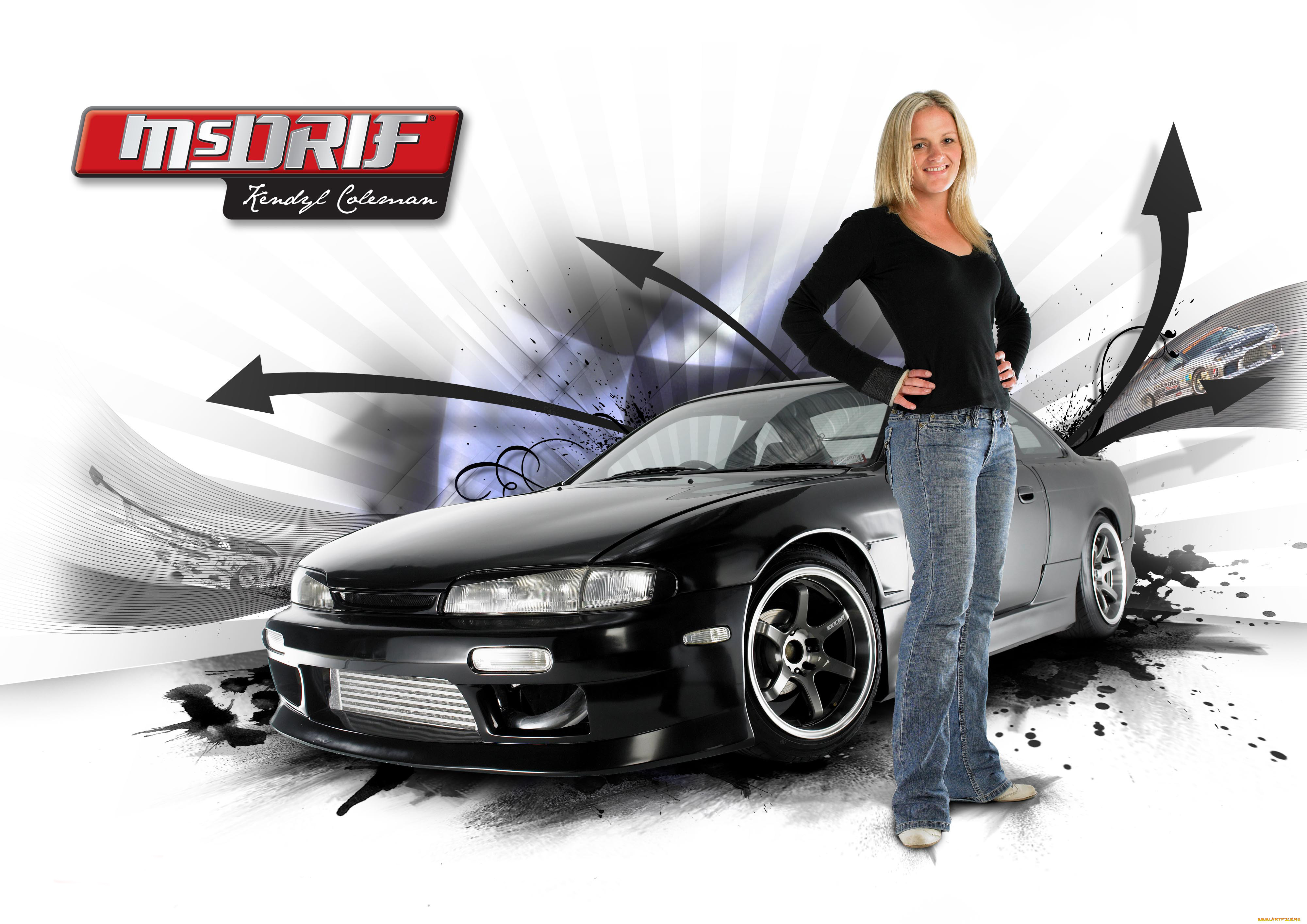 ,   , woman, and, car